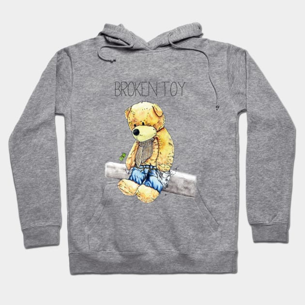 Broken teddy bear hoodie store